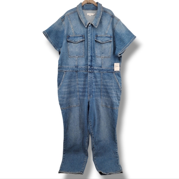 Good American Fit For Success‎ Denim Jumpsuit Brand New Size 6 - Picture 1 of 13